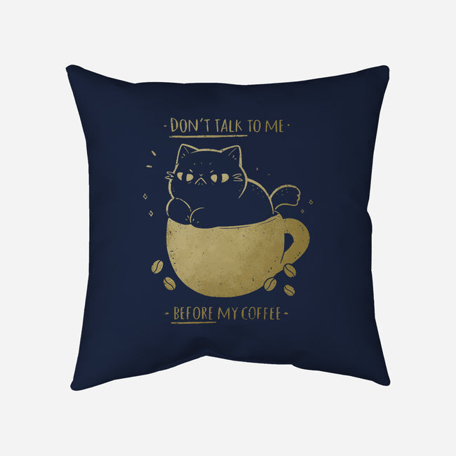 Angry Cat Before Coffee-None-Non-Removable Cover w Insert-Throw Pillow-xMorfina