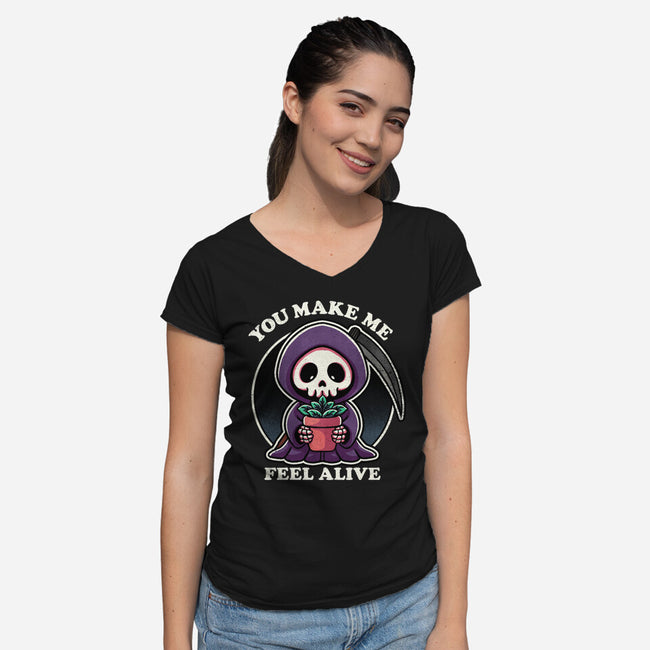 Feeling Alive-Womens-V-Neck-Tee-fanfreak1