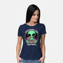 Aliens Love Pizza-Womens-Basic-Tee-fanfreak1