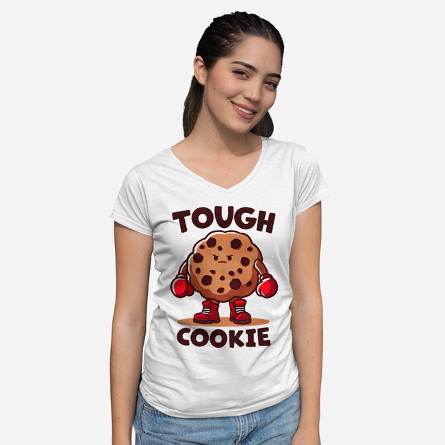 One Tough Cookie-Womens-V-Neck-Tee-fanfreak1