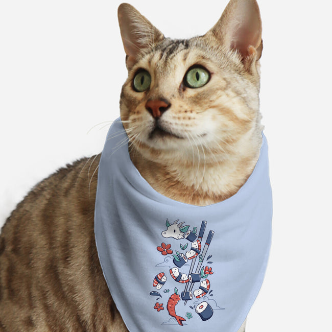 Dragonmaki Funny Sushi-Cat-Bandana-Pet Collar-tobefonseca