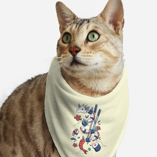 Dragonmaki Funny Sushi-Cat-Bandana-Pet Collar-tobefonseca