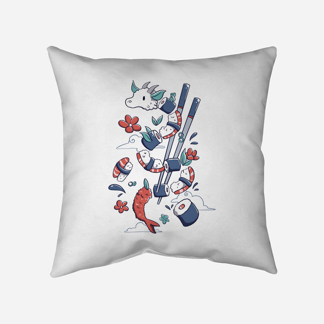 Dragonmaki Funny Sushi-None-Non-Removable Cover w Insert-Throw Pillow-tobefonseca