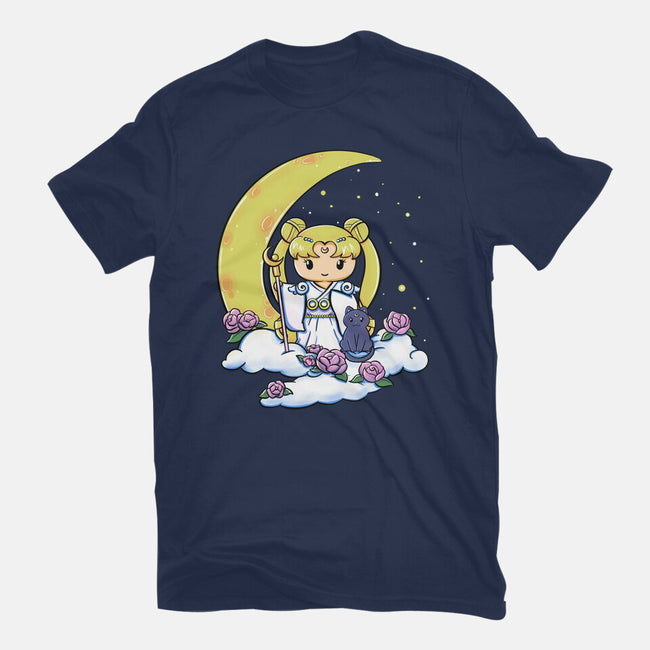 Kokeshi Moon Princess-Womens-Basic-Tee-ellr