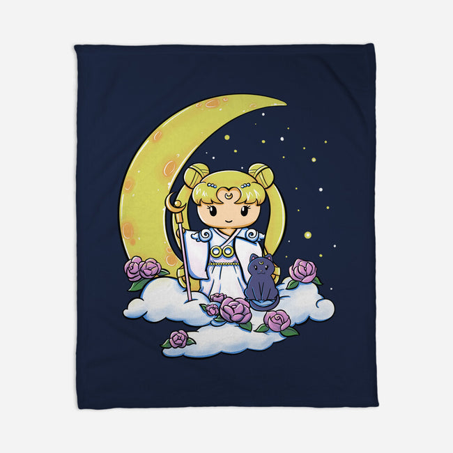 Kokeshi Moon Princess-None-Fleece-Blanket-ellr