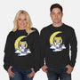 Kokeshi Moon Princess-Unisex-Crew Neck-Sweatshirt-ellr