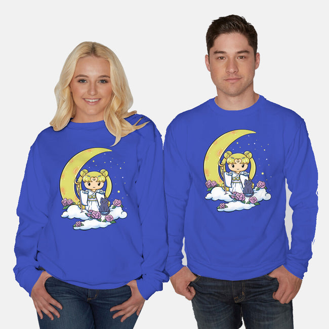 Kokeshi Moon Princess-Unisex-Crew Neck-Sweatshirt-ellr