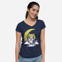 Kokeshi Moon Princess-Womens-V-Neck-Tee-ellr