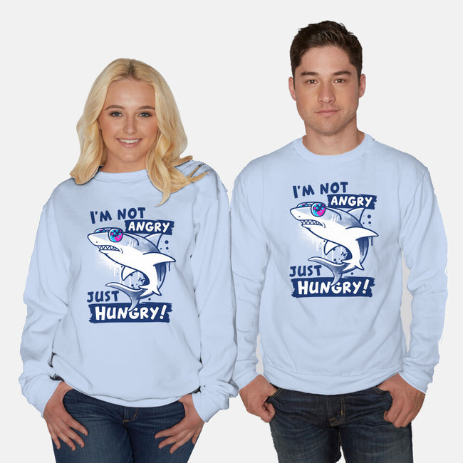 Just Hungry Shark-Unisex-Crew Neck-Sweatshirt-NemiMakeit