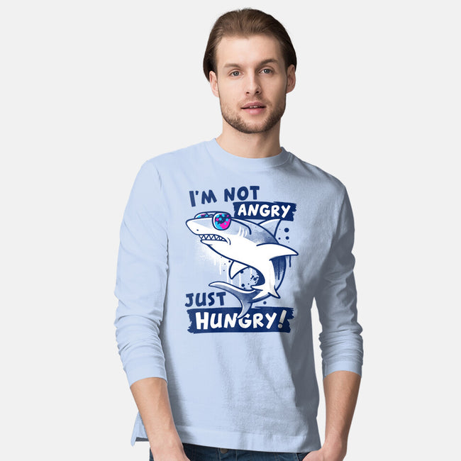 Just Hungry Shark-Mens-Long Sleeved-Tee-NemiMakeit