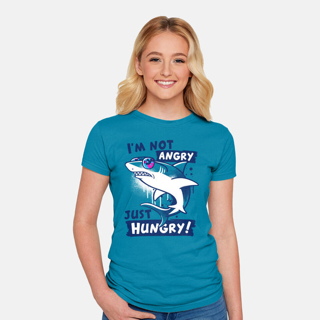 Just Hungry Shark-Womens-Fitted-Tee-NemiMakeit