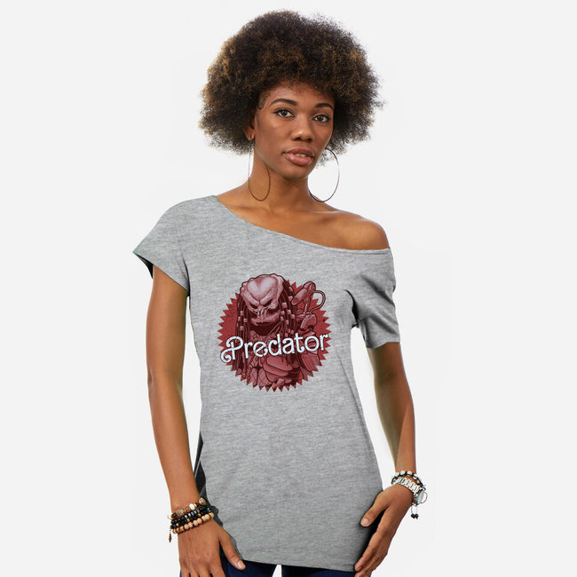 Predator-Womens-Off Shoulder-Tee-Astrobot Invention