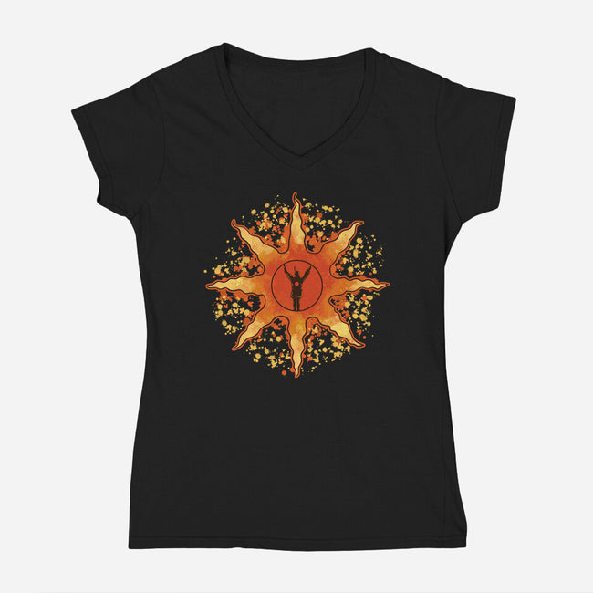 Knight Of Sun-Womens-V-Neck-Tee-nickzzarto