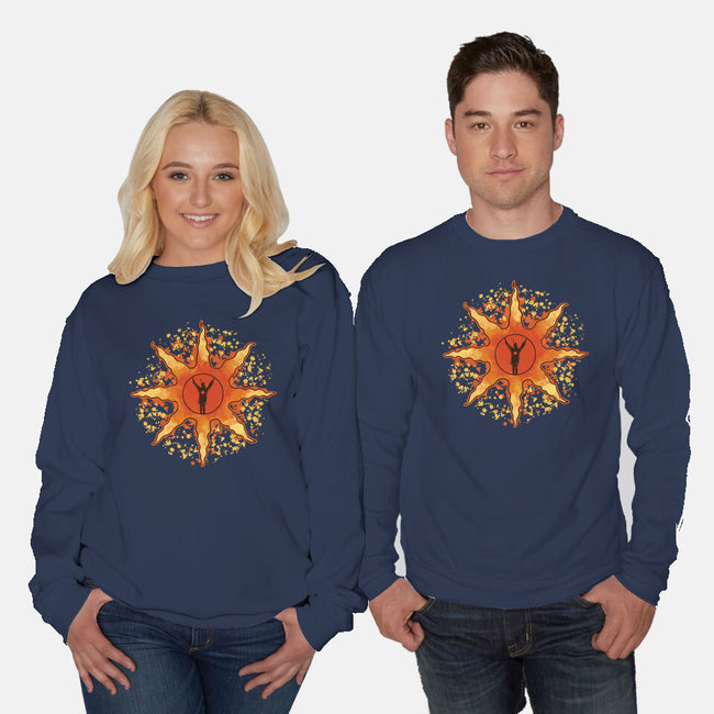 Knight Of Sun-Unisex-Crew Neck-Sweatshirt-nickzzarto