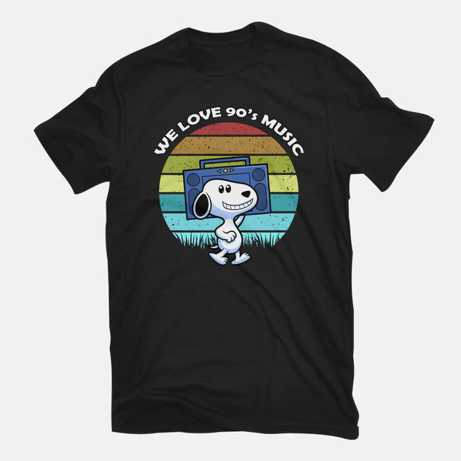 We Love 90s Music-Womens-Basic-Tee-Astrobot Invention