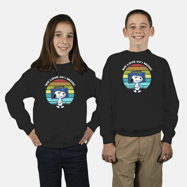 We Love 90s Music-Youth-Crew Neck-Sweatshirt-Astrobot Invention