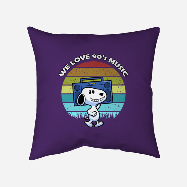 We Love 90s Music-None-Removable Cover-Throw Pillow-Astrobot Invention