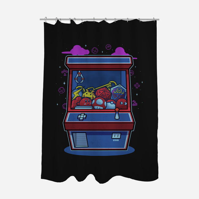Retro Games Claw Machine-None-Polyester-Shower Curtain-Astrobot Invention