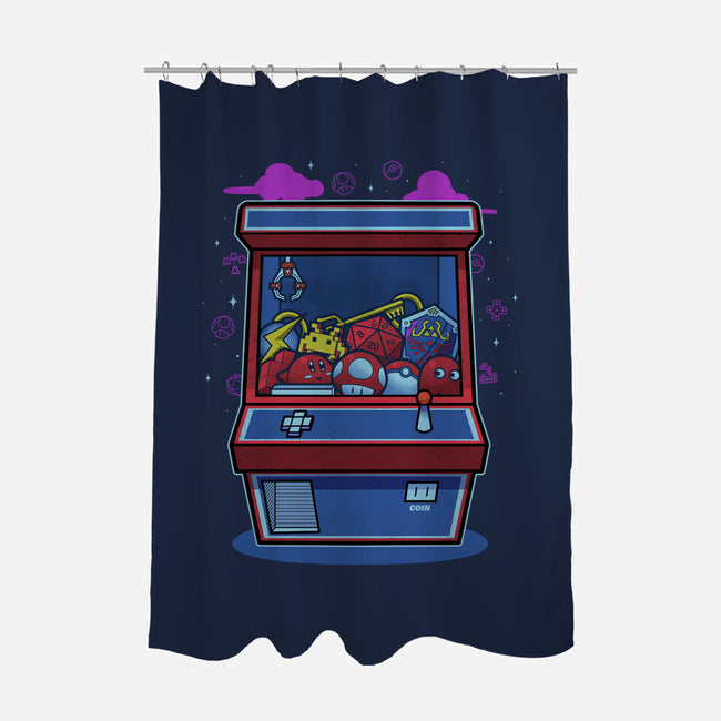 Retro Games Claw Machine-None-Polyester-Shower Curtain-Astrobot Invention