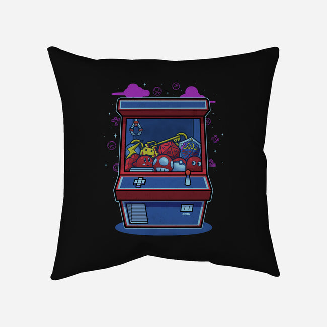 Retro Games Claw Machine-None-Removable Cover w Insert-Throw Pillow-Astrobot Invention