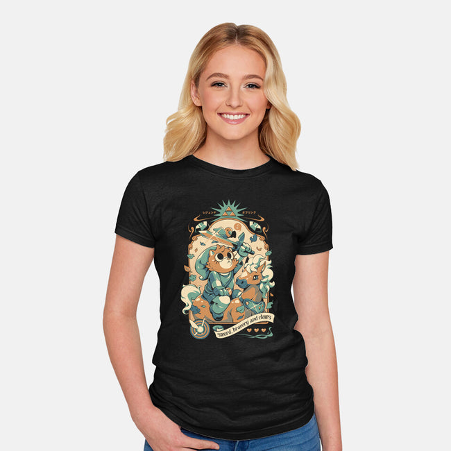 Neko's Awakening-Womens-Fitted-Tee-ilustrata