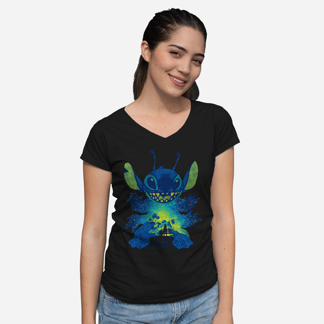 Alien Experiment-Womens-V-Neck-Tee-dalethesk8er