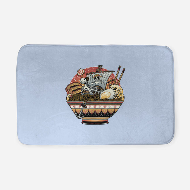 Ahoy Noodle Pirates-None-Memory Foam-Bath Mat-glitchygorilla