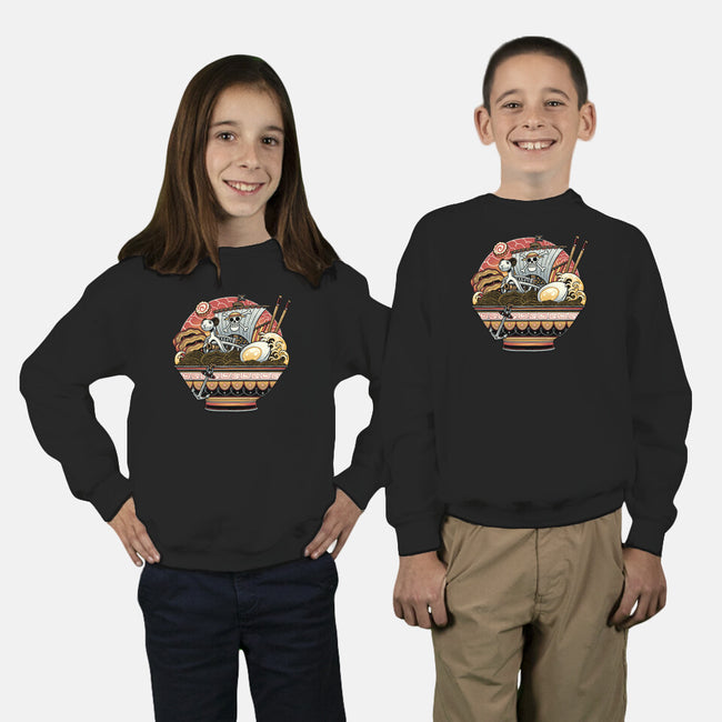 Ahoy Noodle Pirates-Youth-Crew Neck-Sweatshirt-glitchygorilla