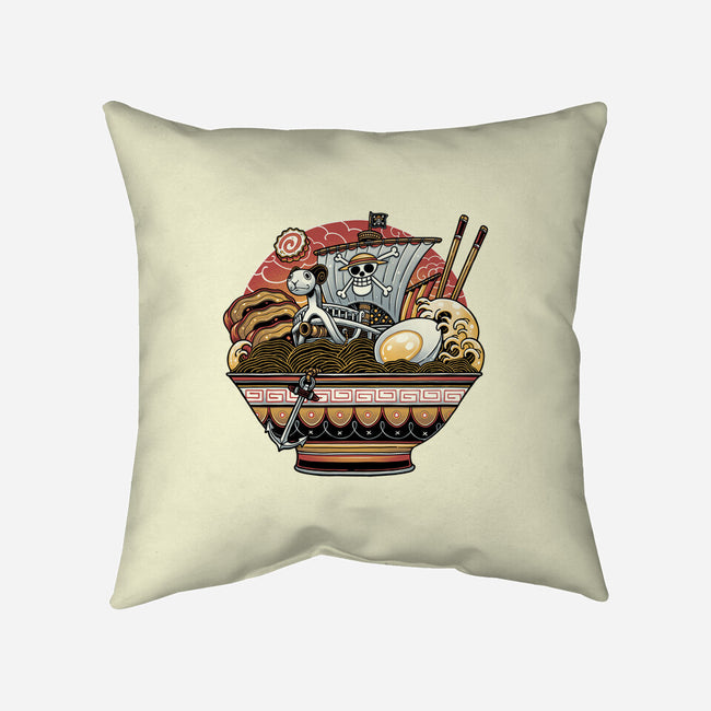 Ahoy Noodle Pirates-None-Non-Removable Cover w Insert-Throw Pillow-glitchygorilla