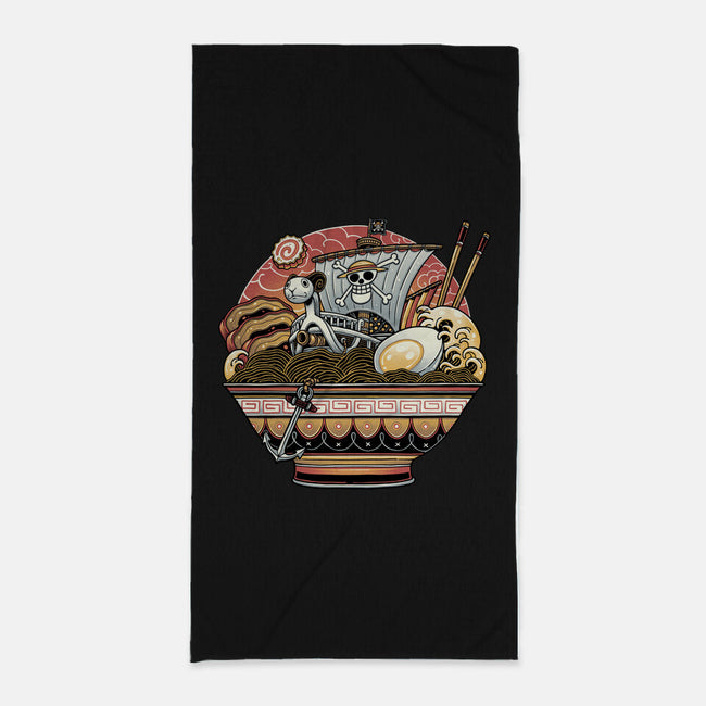 Ahoy Noodle Pirates-None-Beach-Towel-glitchygorilla