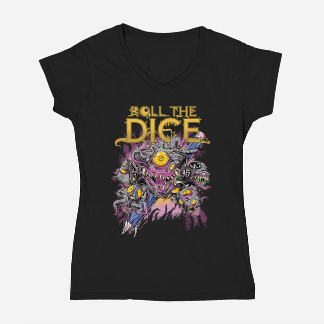 Mimic Dice-Womens-V-Neck-Tee-Guilherme magno de oliveira