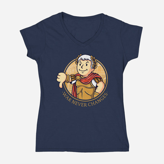 Emperor Boy-Womens-V-Neck-Tee-paulagarcia