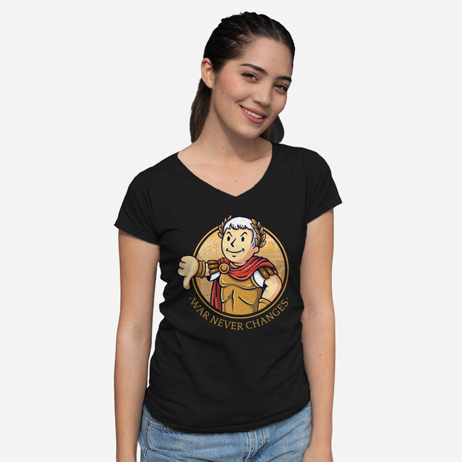 Emperor Boy-Womens-V-Neck-Tee-paulagarcia