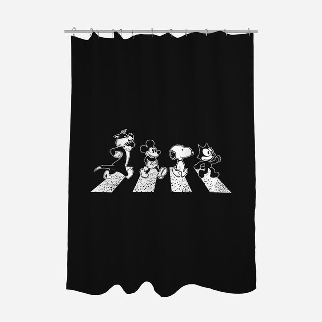 Black And White Road-None-Polyester-Shower Curtain-turborat14