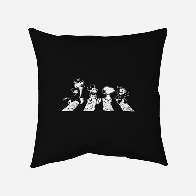 Black And White Road-None-Removable Cover-Throw Pillow-turborat14