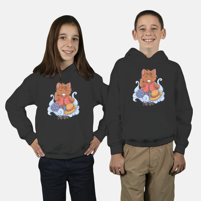 Pirate Maneki Neko-Youth-Pullover-Sweatshirt-ellr