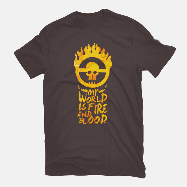 My World Is Fire-Womens-Basic-Tee-demonigote