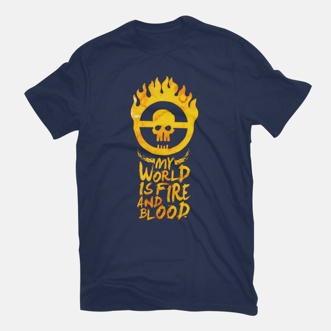 My World Is Fire-Mens-Heavyweight-Tee-demonigote