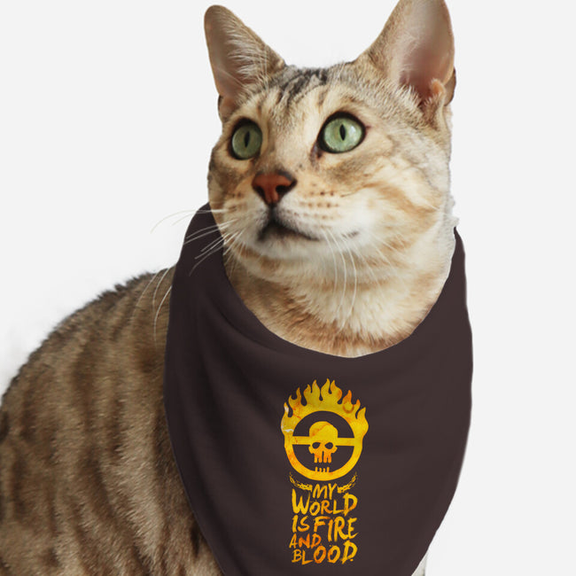 My World Is Fire-Cat-Bandana-Pet Collar-demonigote