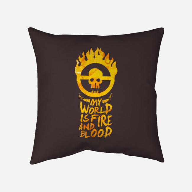 My World Is Fire-None-Non-Removable Cover w Insert-Throw Pillow-demonigote