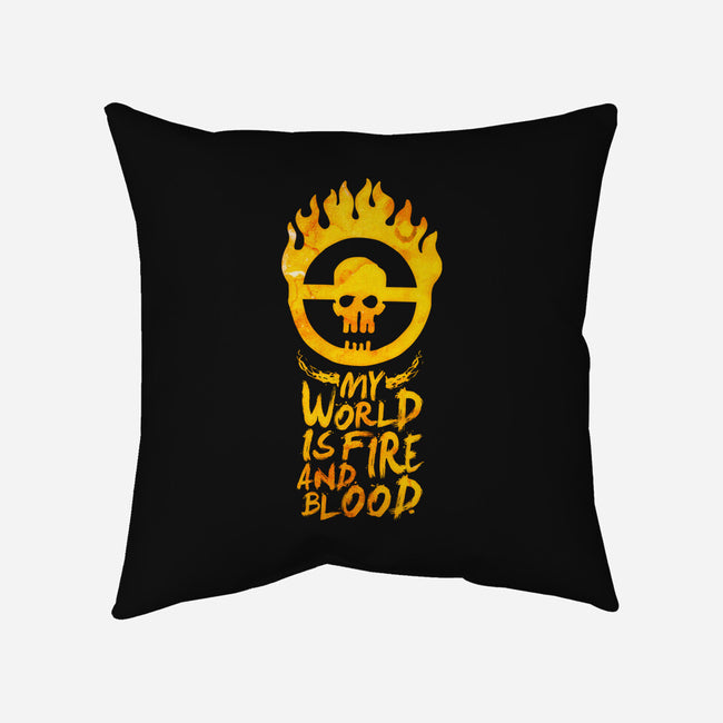 My World Is Fire-None-Removable Cover-Throw Pillow-demonigote