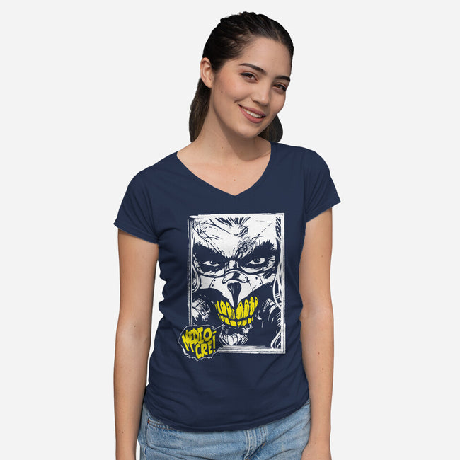 Mediocre-Womens-V-Neck-Tee-demonigote