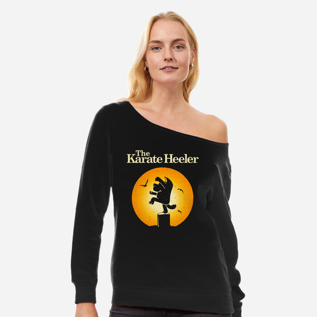 The Karate Heeler-Womens-Off Shoulder-Sweatshirt-retrodivision