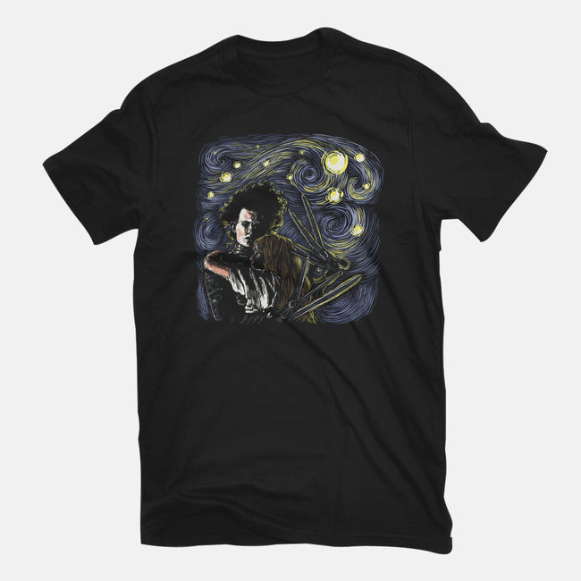 Starry Scissorhands-Womens-Fitted-Tee-zascanauta