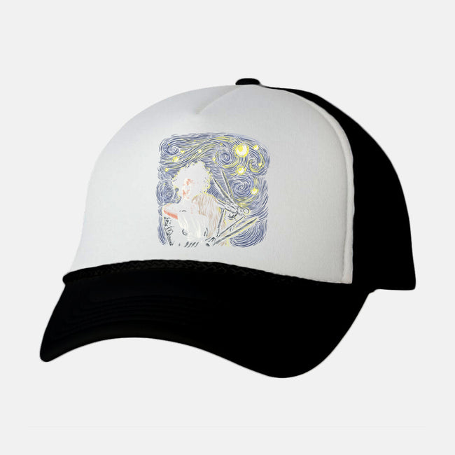 Starry Scissorhands-Unisex-Trucker-Hat-zascanauta