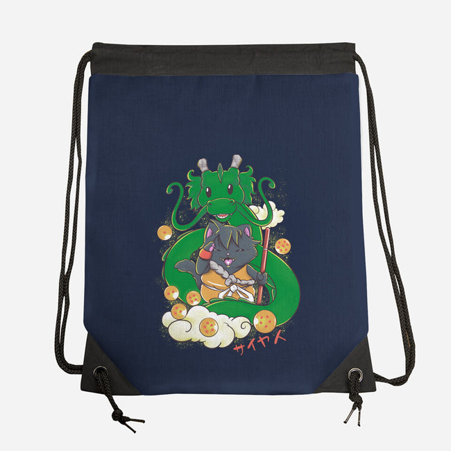 Saiyan Maneki Neko-None-Drawstring-Bag-ellr