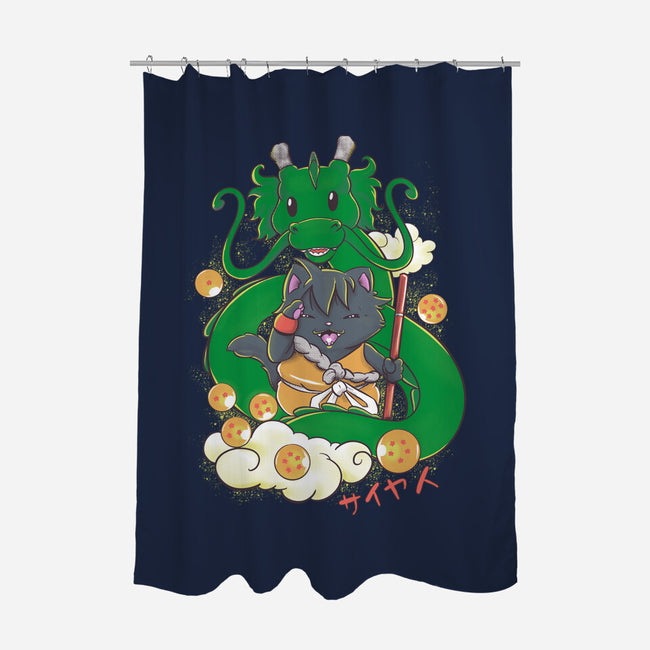 Saiyan Maneki Neko-None-Polyester-Shower Curtain-ellr