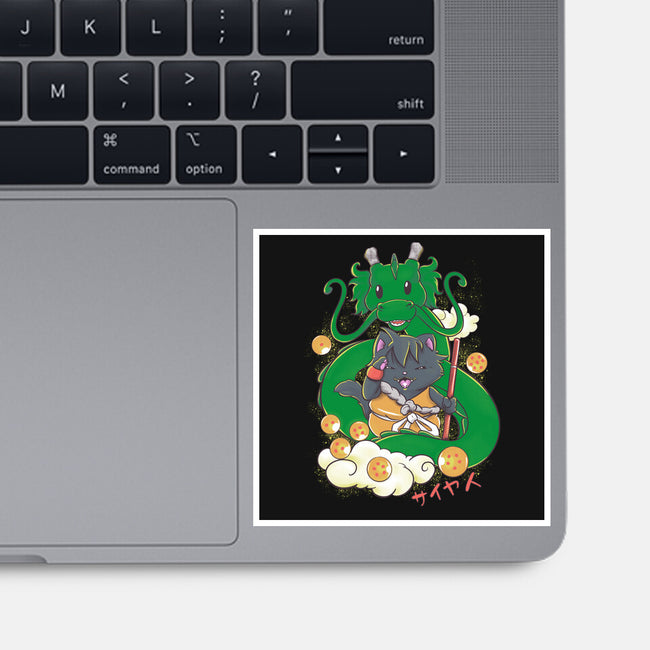 Saiyan Maneki Neko-None-Glossy-Sticker-ellr