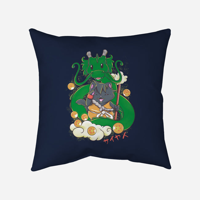 Saiyan Maneki Neko-None-Non-Removable Cover w Insert-Throw Pillow-ellr