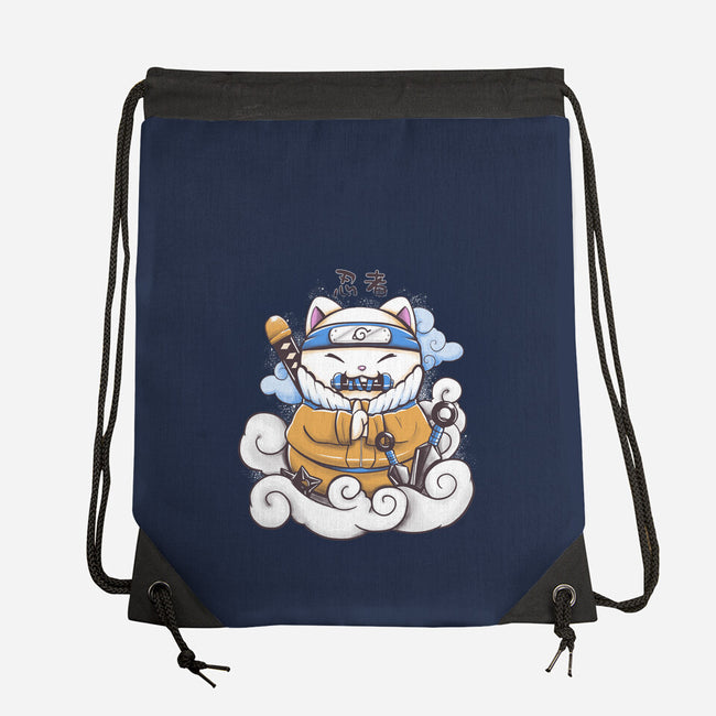 Ninja Maneki Neko-None-Drawstring-Bag-ellr